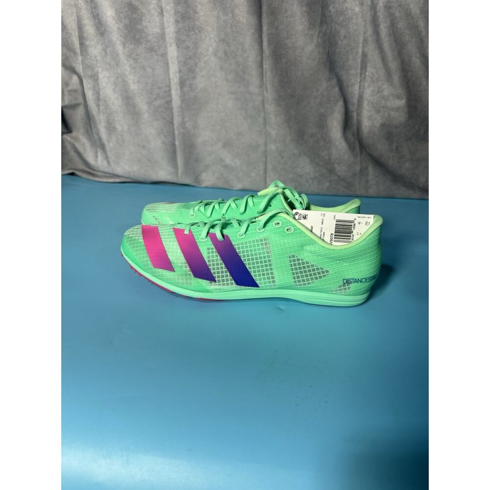 Adidas Adizero Distancestar Track Shoes Men’s Size 11 GV9078 Mint Green Pink NEW - Picture 4 of 9
